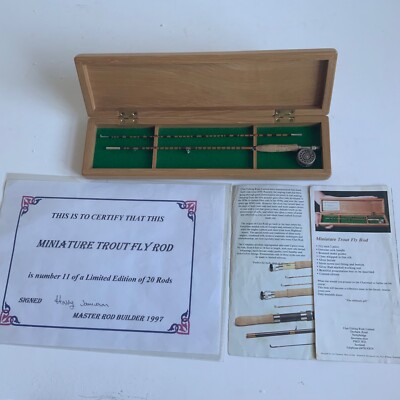 Vintage Miniatur Forellen Fliegenrute von Harry Jamieson selten Limited Edition