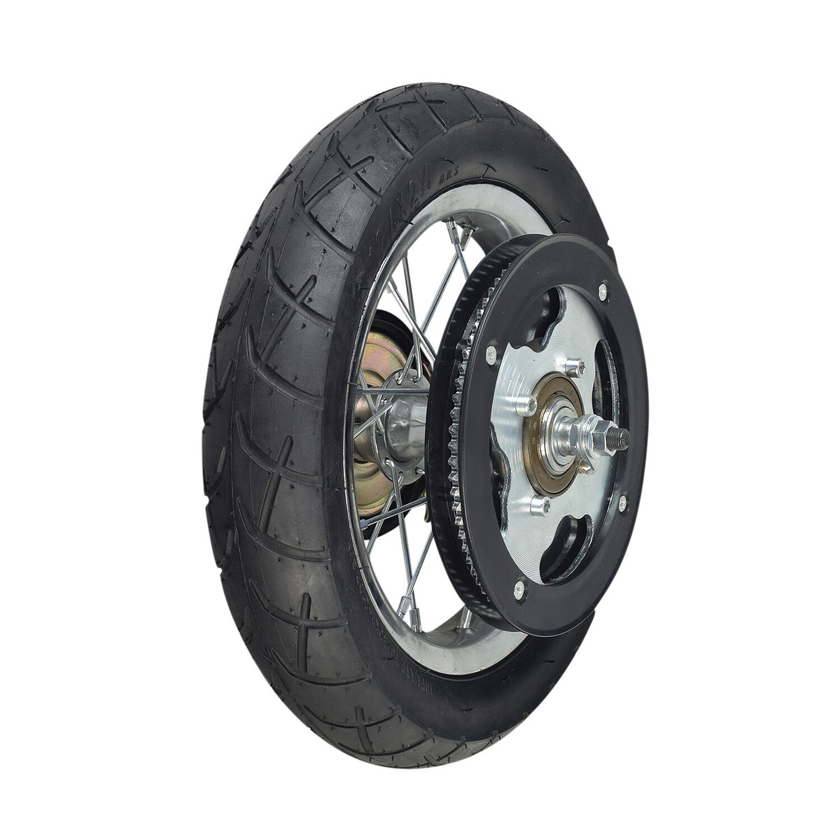 Roue Arrière 12,5 Pouces Pré-assemblée Pour Scooter électrique - Noir, 8 Trous, Prête à Monter