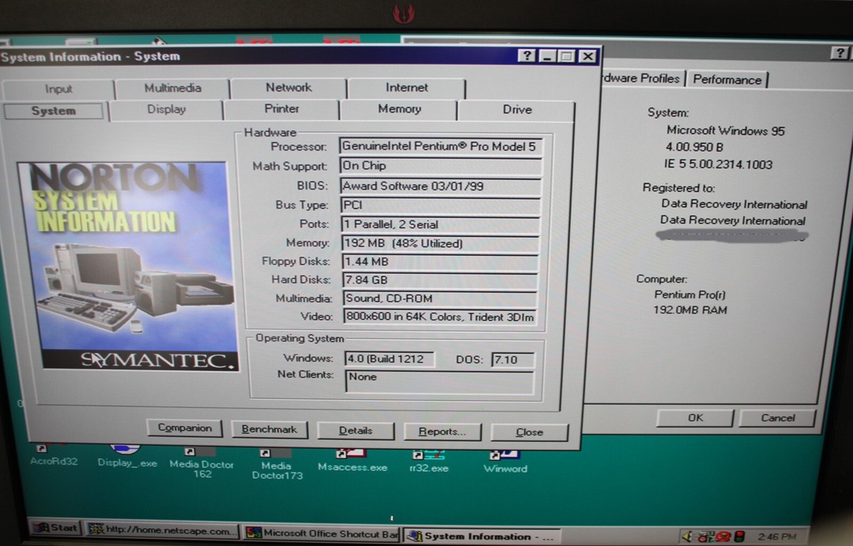 Vintage PC Pentium Pro Model 5 350Hz 192MB RAM w/ extension cards