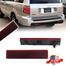 2PCS Red Lens Rear Bumper Bar Reflector Lights Kit For 2006-2008 Honda Pilot