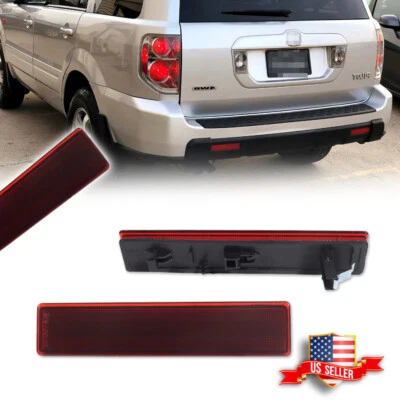 2PCS Red Lens Rear Bumper Bar Reflector Lights Kit For 2006-2008 Honda Pilot - Imagen 1 de 4