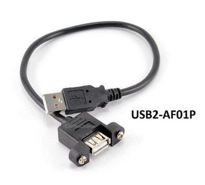1ft USB 2.0 A Male To A Female Panel Mount Extension Cable - StarTech USBPNLAFAM1 10 thumbnail image