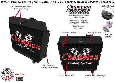 #ad AR Champion 3 Row Black Finish Radiator for 1949 1954 Chevrolet Cars V8 Conv $255.42