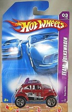 2008 Hot Wheels #131 Team: Volkswagen 3/4 BAJA BEETLE Red w/Chrome 5 Spoke Wheel