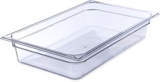 Clear Plastic Food Pan Full Size Spoonable Bottom Stacking NSF Listed Durable