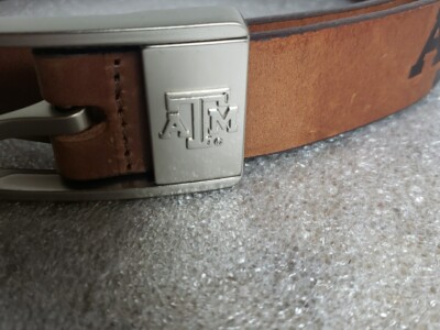 Texas A&M Gig'em Aggies Leather Belt Brandish Brown Eagle Wings Sz 36 