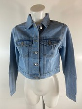 Ladies Ex Dorothy Perkins Light Blue Denim  PETITE Crop Jacket Size 4-20