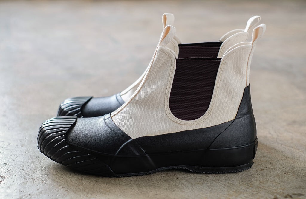 MOONSTAR ALW SIDEGOA - BEIGE/BLACK High-Top Rubber Gore