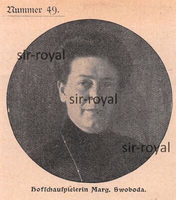 Marg. Swoboda - Königliches Hofschauspiel - 1906 - Historische Aufnahme ~6x7cm