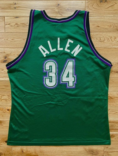 Basket Basketball Jersey Champion Nba Vintage Allen Milwaukee Bucks Celtics Usa - Imagen 2 de 9