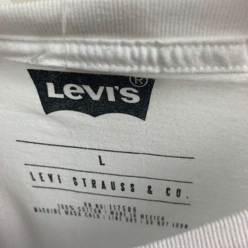 Levi's T-Shirt White Graphic Lettering Crewneck Short Sleeve Cotton Size L NEW - Picture 5 of 7