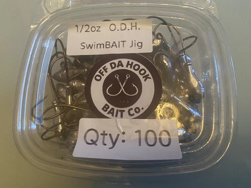 (100) unpainted 1/2oz Bucktail swimbait jig head 4/0 Lazer Sharp Hooks