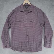 Marc Anthony Long Sleeve Button Down Shirt Mens Maroon L Luxury Fabric Slim Fit