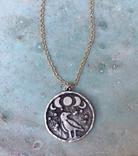 NEW HANDMADE SUNDANCE CHARM NECKLACE GOLD PLATED ARTISAN OXIDIZED SILVER JEWELRY