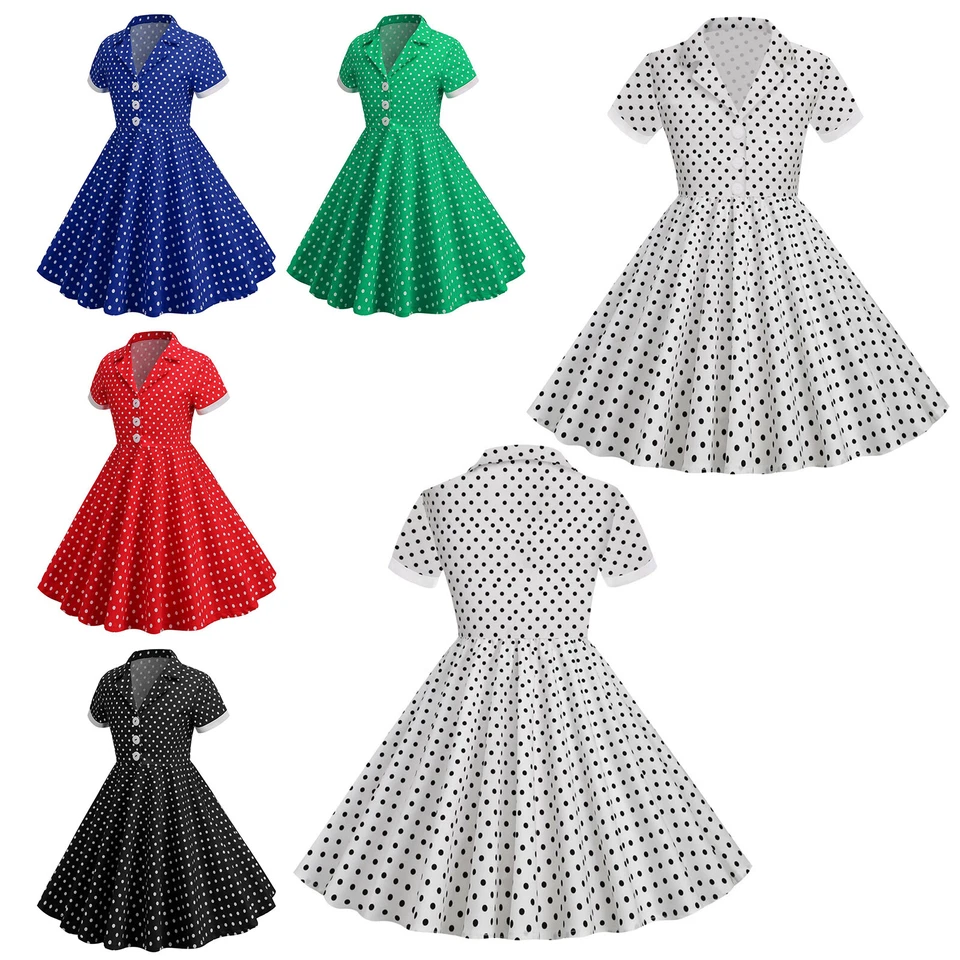 iEFiEL Robe Cérémonie Vintage Fille Enfant Princesse Robe Rockabilly Mariage - Photo 2/3