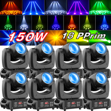 8PCS 150W GOBO Moving LED Head Light RGBW Beam Stage Spot Lighting DJ Disco DMX