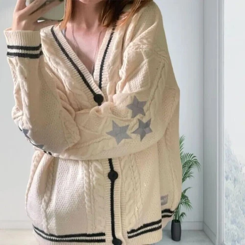 Taylor Swift Star Strickjacke Folklore gestrickt gemütlich faul Strickjacke Pullover Herbst - Bild 3 von 21
