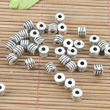 120pcs Tibetan silver tone round textured 4mm spacer beads EF0152