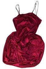 GILEAD Vintage Red Shiny Satin Nylon Long Nightgown M