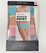 ELLEN TRACY ESSENTIALS 4 Pack Seamless Brief Size Small Hips 35-36"