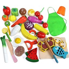 wooden play vegetables
