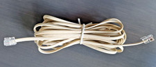 17.5' Feet Telephone Line Extension Phone Cord Cable Wire Cream/Beige RJ11 AWG25