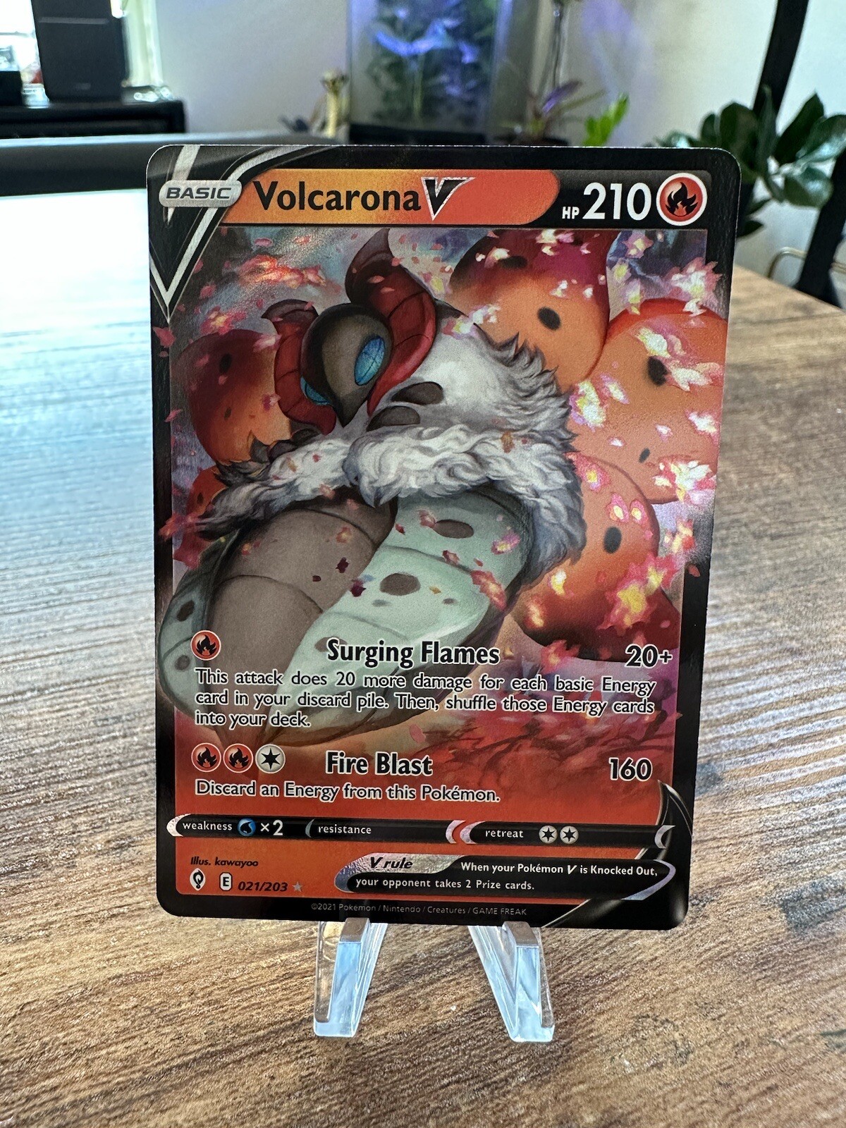 volcarona v pokemon card value Volcarona V (021/203) [Sword & Shield: Evolving Skies] Moderately Played Holofoil
