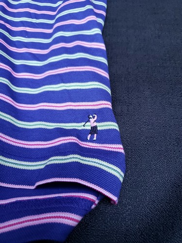 BOBBY JONES Players Collection Cotton Golf Polo Men's Shirt Sz Medium Striped - Picture 2 of 6