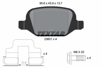TEXTAR 2360102 TEXTAR Bremsbelagsatz, Scheibenbremse für ABARTH CITROËN