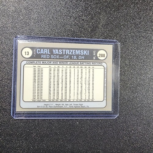 CARL YASTRZEMSKI 1981 Fleer #13 Sticker - Picture 2 of 2
