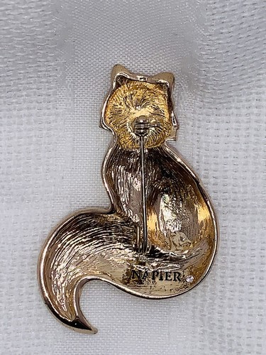 Napier Classy Golden Fox Pin Signed - Picture 4 of 4