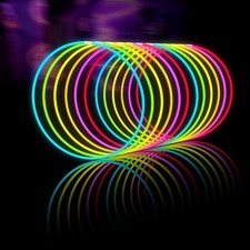 Glow Sticks Bulk 100ct 22'' Glow Necklaces with Connectors, Neon Light Sticks fo