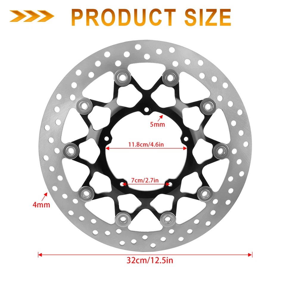 1 par de rotores de disco de freno delanteros redondos para Honda Goldwing GL 1800 2018-2025 Foto 2 de 4