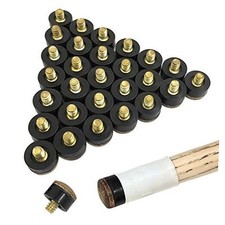 Pool Stick Tips,30 Pieces Screw-on Cue Tips Hard Leather Billiard Pool Cue