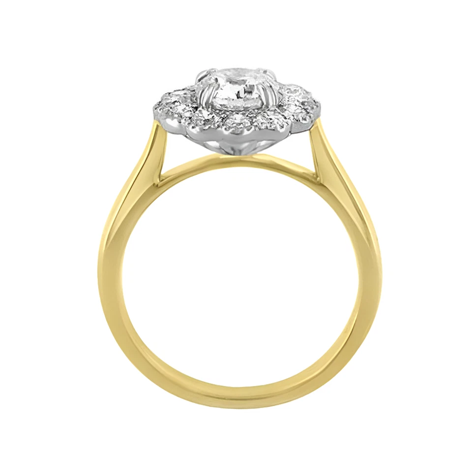 Engagement Ring 0.80 Ct Diamond Round Cut Semi Mount Setting 14k Multi Tone Gold - Image 4 of 4