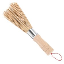 Reusable Bamboo and Iron Pot Brush for Kitchen Dishes and Wok Cleaning