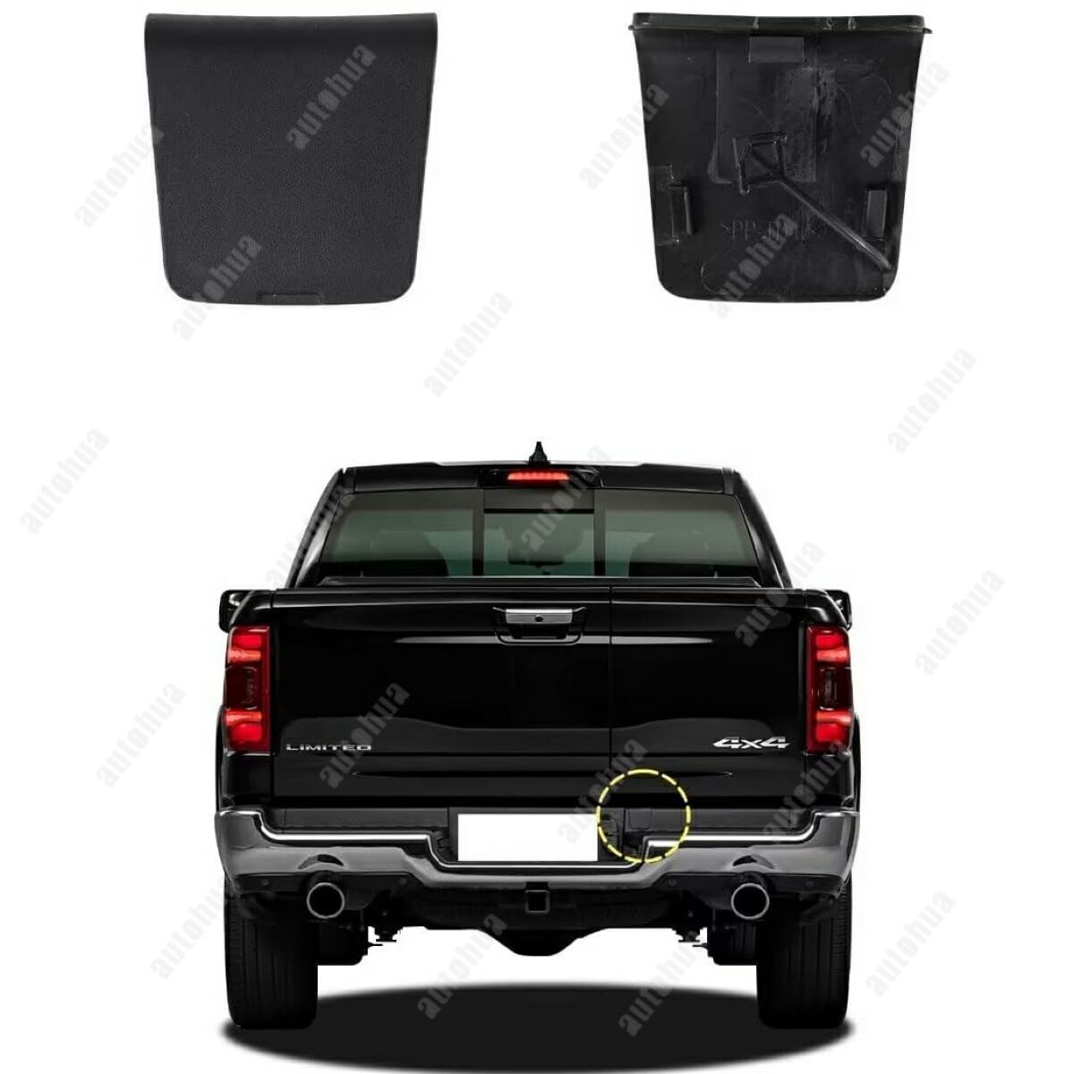 Rear Bumper Tow Hook Cover For Dodge Ram 1500 DT 19-24 Towing Eye Cap Right Side