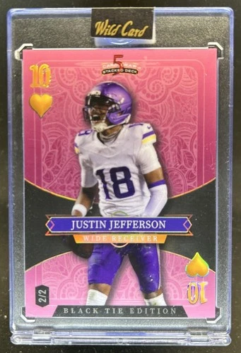 2026 Wild Card 5 Card Draw Justin Jefferson 10 Of Hearts Pink #/2