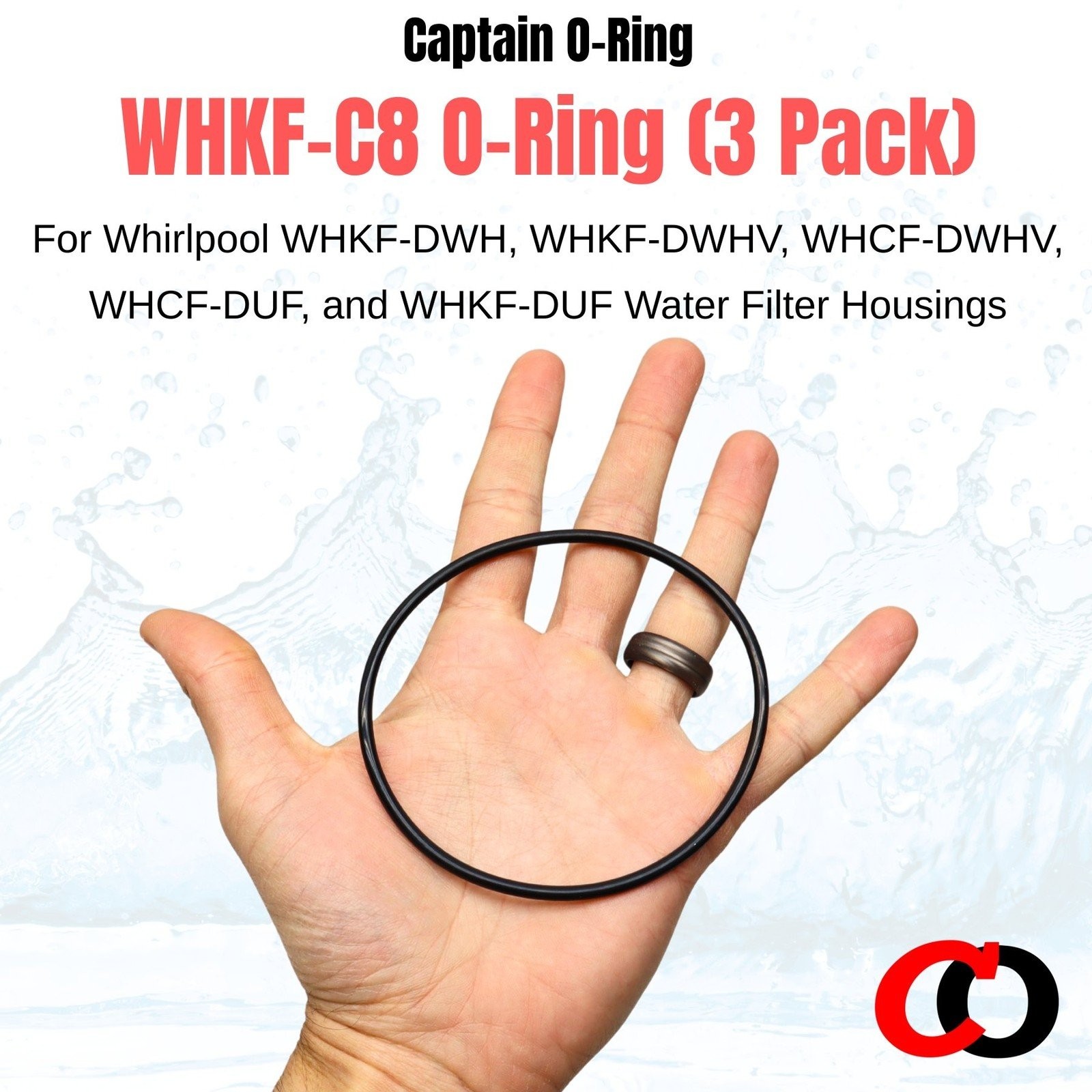 (3 Pack) WHKF-C8 Orings for Whirlpool WHKF-DWHV, DWH, DUF, WHCF-DWHV
