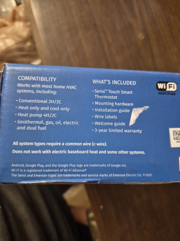 Emerson ST75 Black Sensi Touch Wi-Fi Thermostat with Touchscreen Color Display - Image 3 of 4