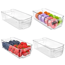 Stackable Pantry Organizers and Storage Bins-Clear Freezer Organizer Bins for