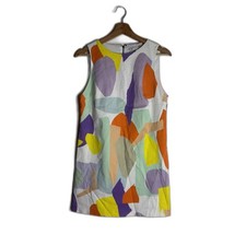 Alice + Olivia Dress Womens 4 Multicolor Abstract Print Sleeveless Shift Mini