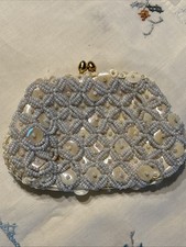 VTG Bags by Debbie Beaded Sequin Evening Coin Purse Hong Kong Kiss Lock