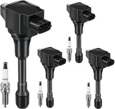 Set of 4 Ignition Coil Pack & Spark Plugs FIT Nissan Altima, Versa, UF549SP-4