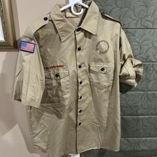 Boy Scout BSA UNIFORM SHIRT Men  s XL Extra Large Short Sleeve Tan D72