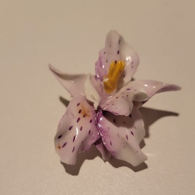 Vintage Signed Royal Adderley Floral Porcelain Flower Brooch Pin Pre-owned 