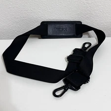 Tumi Replacement Shoulder Strap Black Nylon Adjustable Leather Pad Swivel Clasps