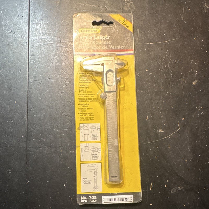 General Tools No . 722 Metric And English Vernier Caliper 5”/127mm Capacity