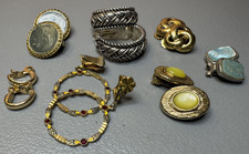 Vintage Mixed Lot of 7 pairs Clip on Earrings Multicolor Metal Glass Acrylic