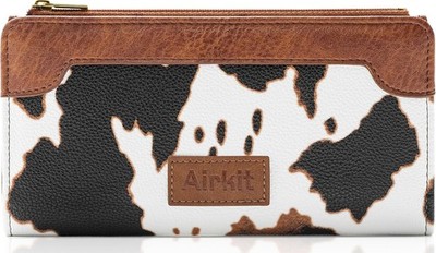 Cow Print Wallets for Women Bifold Credit Card Holder, Rfid Blocking, ID Window,
